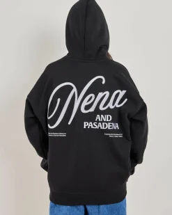 Jumpers & Hoodies*Nena & Pasadena Treaty Box Fit Hoodie Jet Black