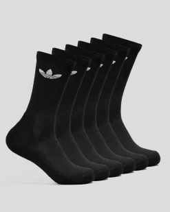 Socks|Socks*adidas Trefoil Crew Socks 6 Pack Black