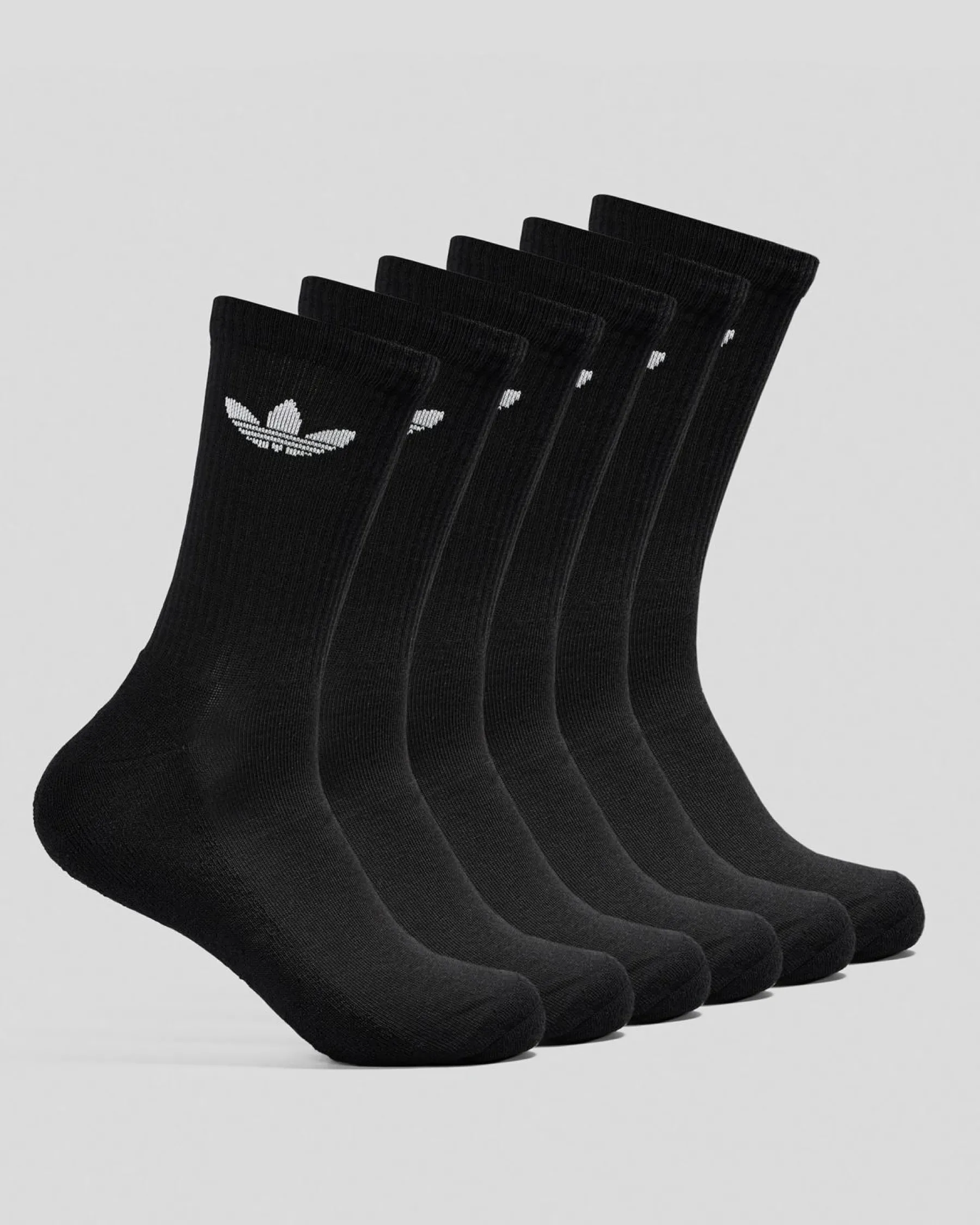 Socks|Socks*adidas Trefoil Crew Socks 6 Pack Black
