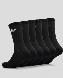 Socks|Socks*adidas Trefoil Crew Socks 6 Pack Black