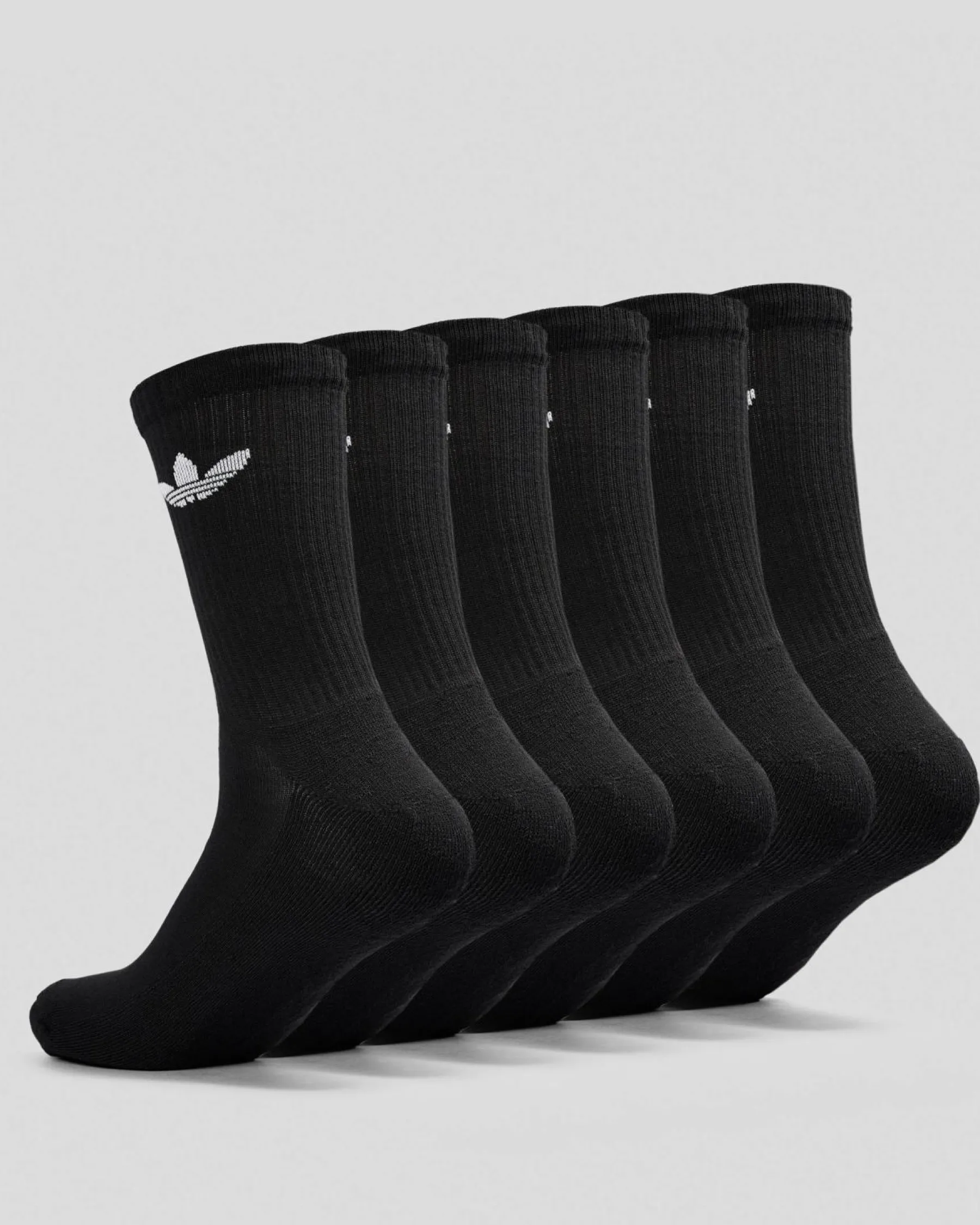 Socks|Socks*adidas Trefoil Crew Socks 6 Pack Black