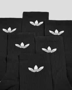 Socks|Socks*adidas Trefoil Crew Socks 6 Pack Black