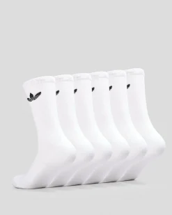Socks|Socks*adidas Trefoil Crew Socks 6 Pack White