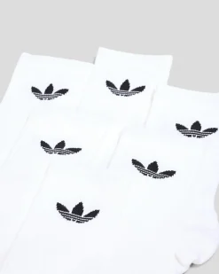 Socks|Socks*adidas Trefoil Crew Socks 6 Pack White