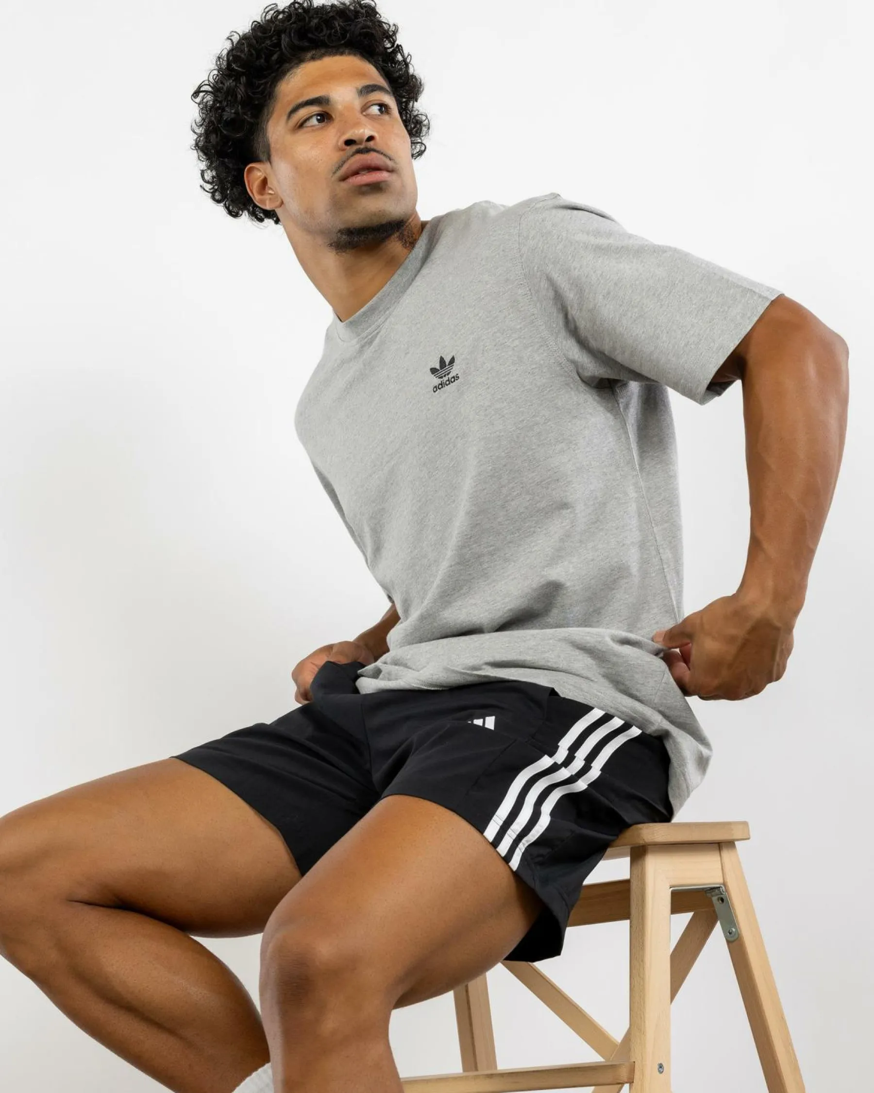 Tops & T-Shirts*adidas Trefoil Essential T-Shirt Medium Grey Heather