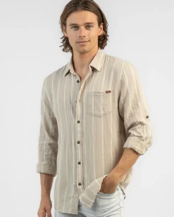 Clearance Trilogy Long Sleeve Shirt Tops & T-Shirts|Linen Blend