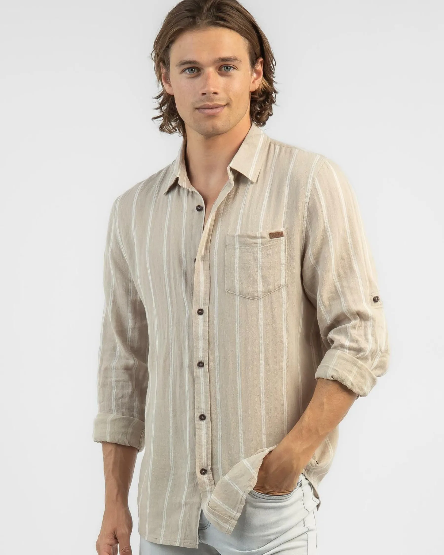 Clearance Trilogy Long Sleeve Shirt Tops & T-Shirts|Linen Blend
