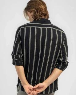 Tops & T-Shirts|Linen Blend*Skylark Trilogy Long Sleeve Shirt Black/white