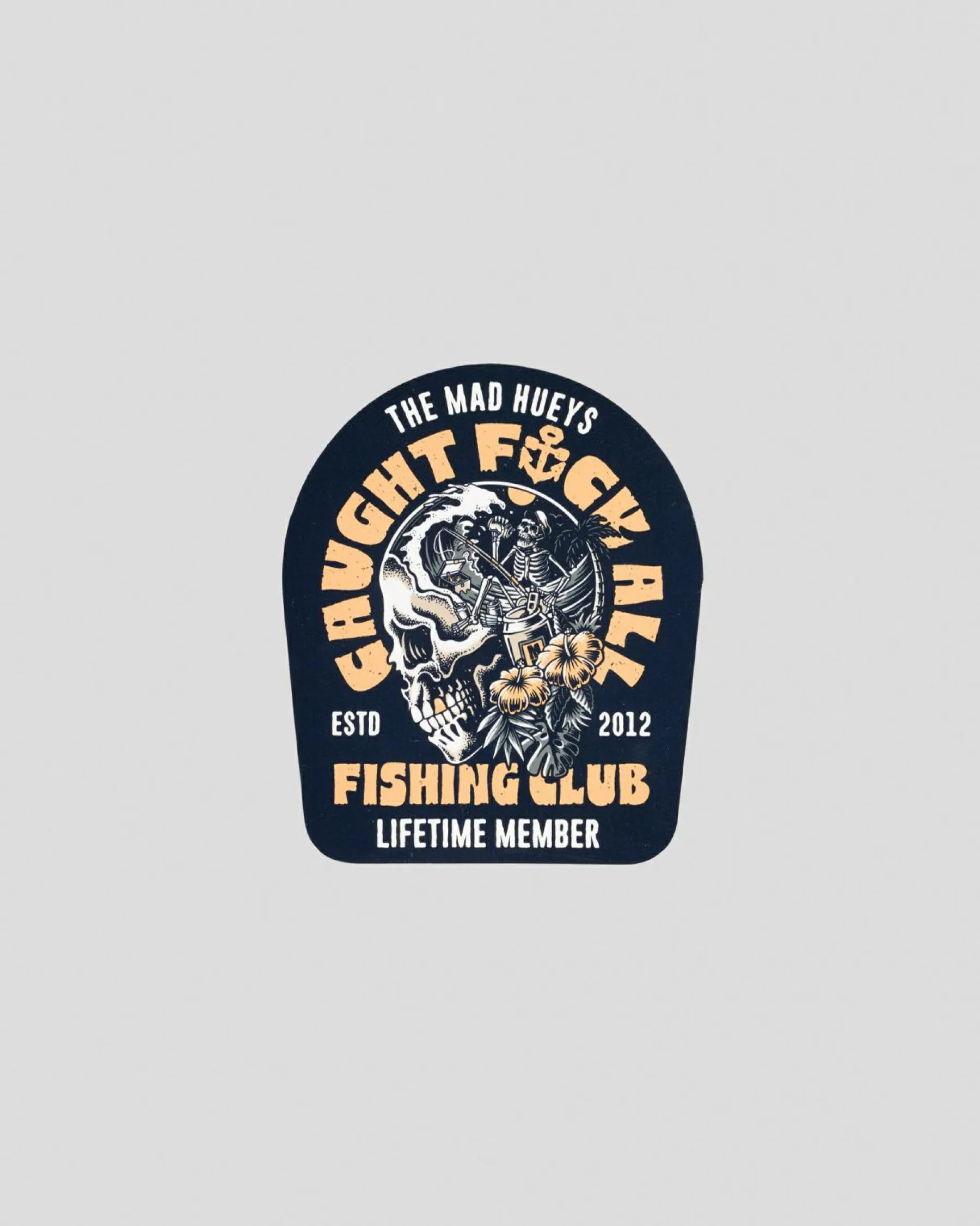 Gifts & Novelty*The Mad Hueys Tropic Caught Fk All Sticker Navy