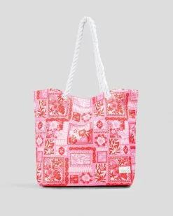 Beach Accessories|Bags*Topanga Tropical Beach Bag Pink/red