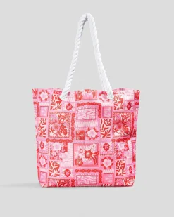 Beach Accessories|Bags*Topanga Tropical Beach Bag Pink/red