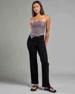 Tops*Ava And Ever Troy Mesh Tube Top Grey