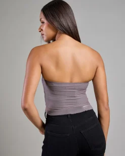 Tops*Ava And Ever Troy Mesh Tube Top Grey
