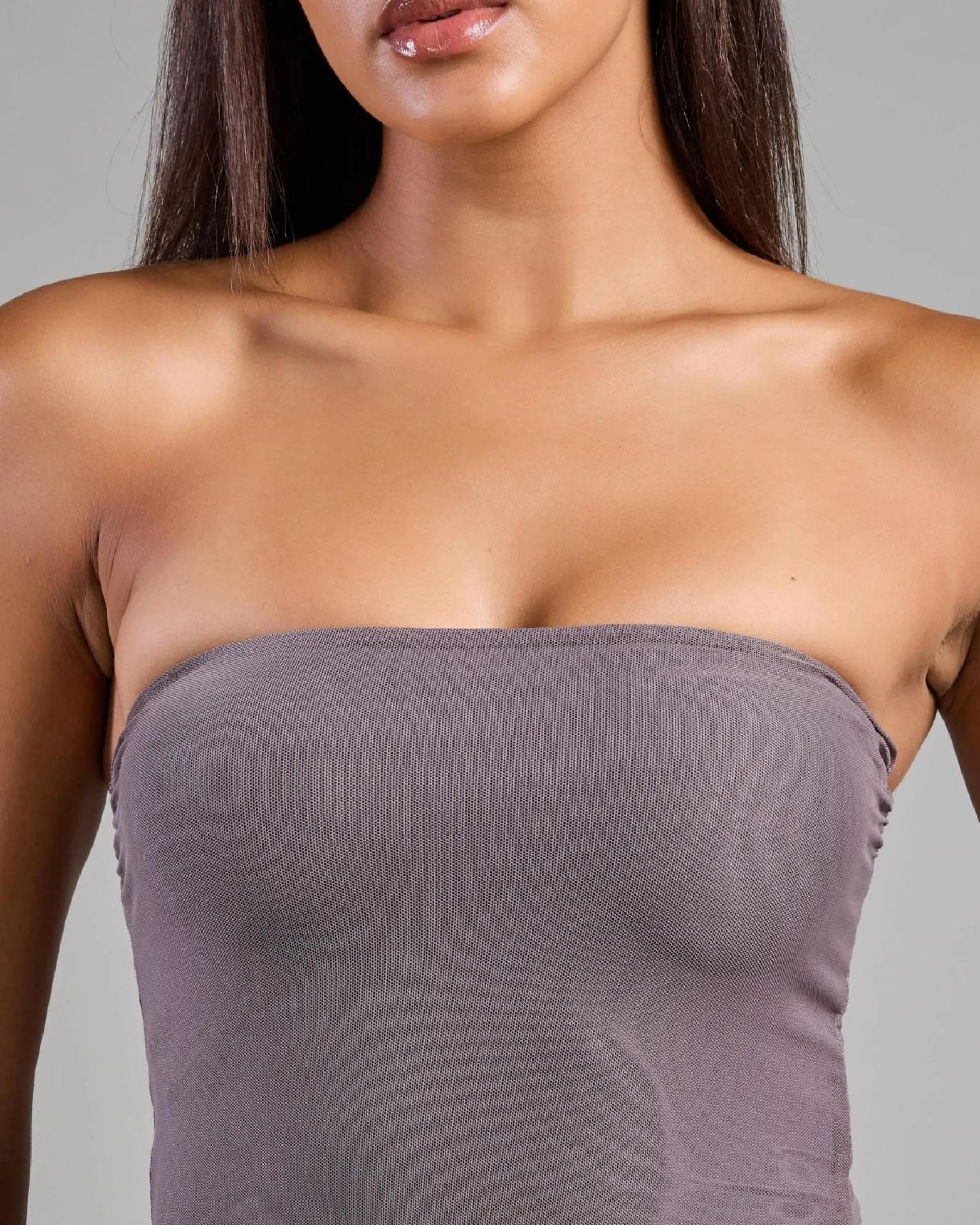 Tops*Ava And Ever Troy Mesh Tube Top Grey