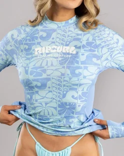 Rash Vests*Rip Curl Ty Williams Long Sleeve UPF Rash Vest Teal