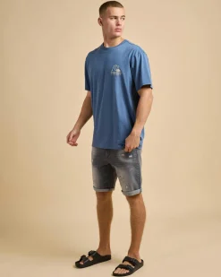 Tops & T-Shirts*Quiksilver Under The Lip T-Shirt China Blue