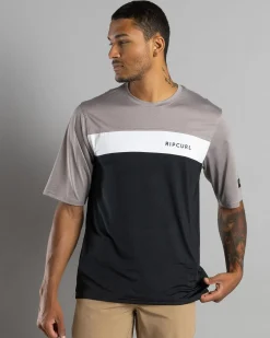 Rashies*Rip Curl Undertow Short Sleeve Rash Vest Black/ Grey