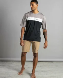 Rashies*Rip Curl Undertow Short Sleeve Rash Vest Black/ Grey