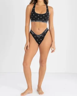 Sets|Intimates & Sleepwear*Calvin Klein Unlined Bralette Black Diamond Logo Print