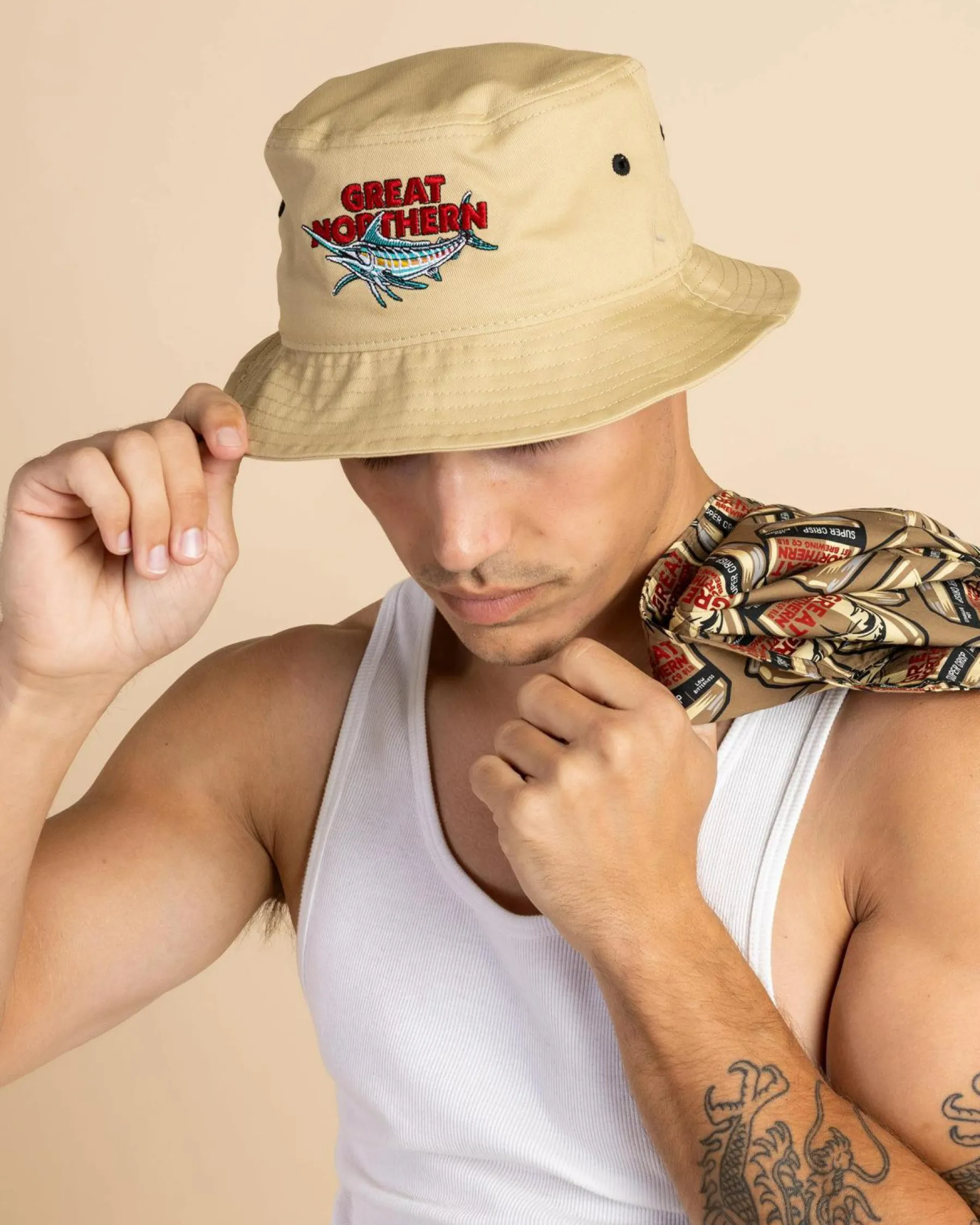 Headwear*Great Northern Up Here Bucket Hat Tan