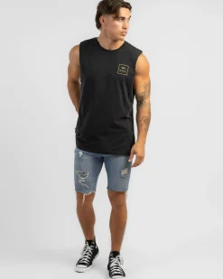 Tops & T-Shirts*RVCA VA All The Ways Muscle Tank Black Acid