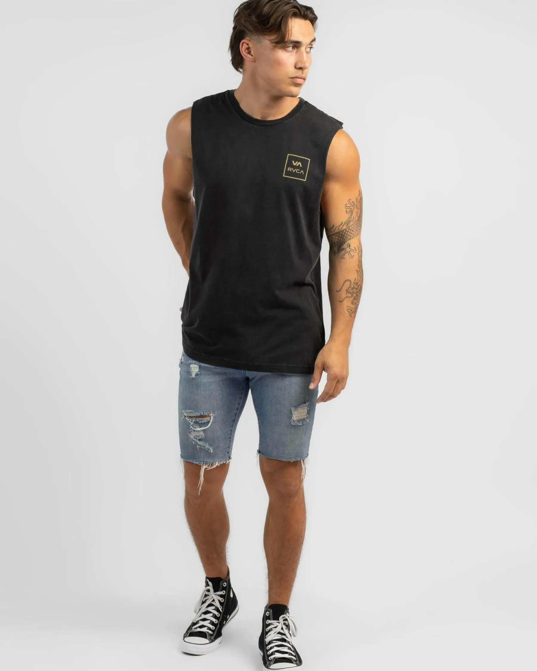 Tops & T-Shirts*RVCA VA All The Ways Muscle Tank Black Acid