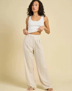 Sets|Linen Blend*Mooloola Vanessa Pants Natural Marle