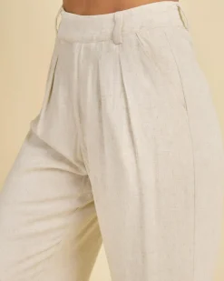 Sets|Linen Blend*Mooloola Vanessa Pants Natural Marle