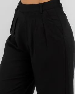 Sets|Linen Blend*Mooloola Vanessa Pants Black