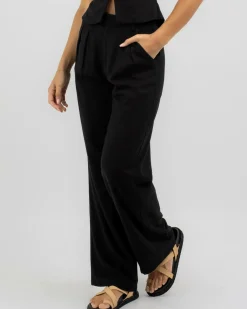 Sets|Linen Blend*Mooloola Vanessa Pants Black