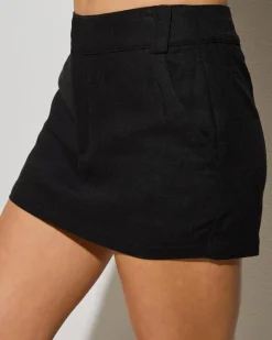 Sets|Linen Blend*Mooloola Vanessa Skort Black