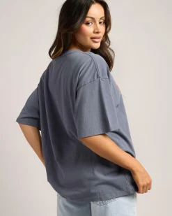 Tops*Rip Curl Varsity Sports Heritage T-Shirt Blue Grey