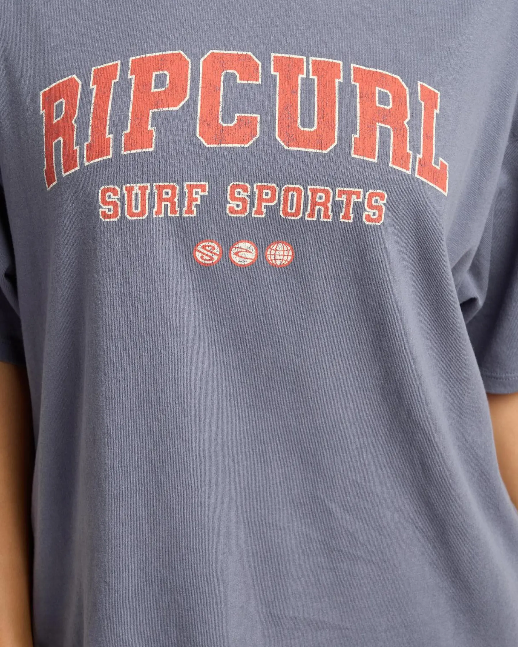Tops*Rip Curl Varsity Sports Heritage T-Shirt Blue Grey