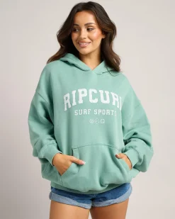 Jumpers & Hoodies*Rip Curl Varsity Sports Hoodie Blue Green