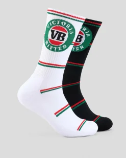Sale VB Stripe Logo Sneaker Sock 2 Pack Socks