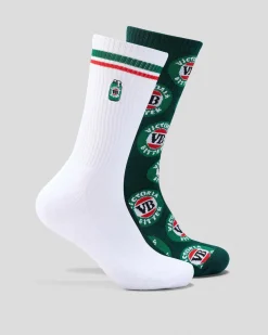 Socks*FOOT-IES VB Tinie Sneaker Sock White/forest