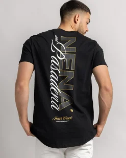 Tops & T-Shirts*Nena & Pasadena Veered Dual Curved T-Shirt Jet Black