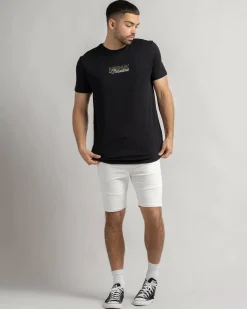 Tops & T-Shirts*Nena & Pasadena Veered Dual Curved T-Shirt Jet Black