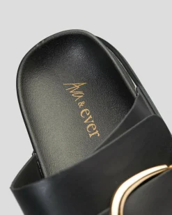 Slides*Ava And Ever Venice Slide Sandals Black