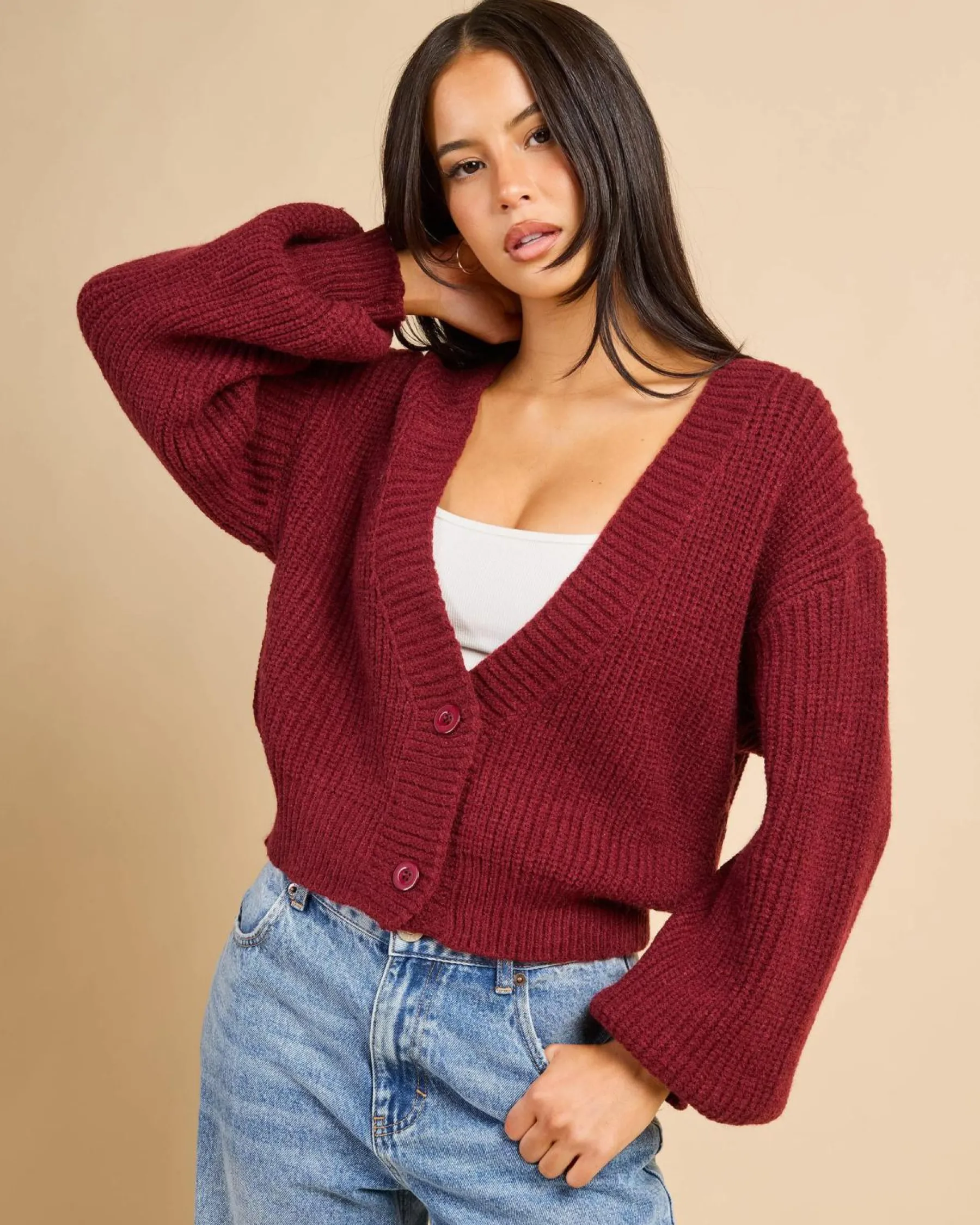 Knitwear|Jackets & Coats*Into Fashion Verity Knit Cardigan Red
