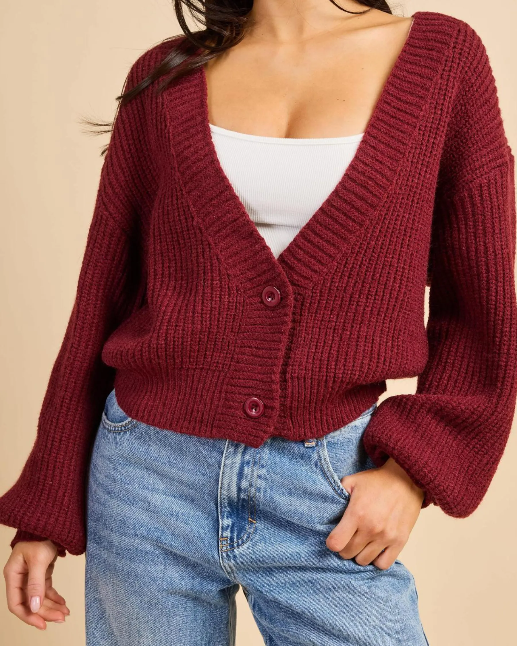 Knitwear|Jackets & Coats*Into Fashion Verity Knit Cardigan Red