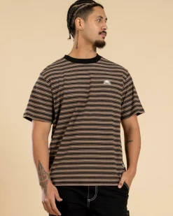 Tops & T-Shirts*Rhythm Vintage Stripe T-Shirt Latte