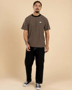 Tops & T-Shirts*Rhythm Vintage Stripe T-Shirt Latte