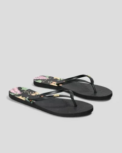 Flip Flops*Roxy Viva Printed Thongs Anthracite/black