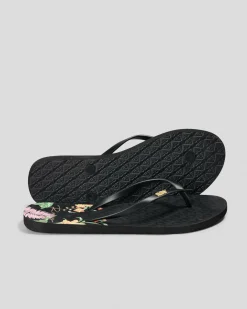 Flip Flops*Roxy Viva Printed Thongs Anthracite/black