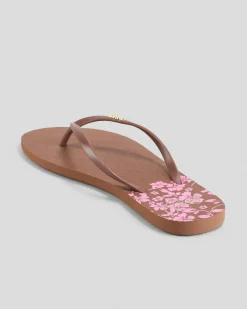 Flip Flops*Roxy Viva Printed Thongs Tiramisu
