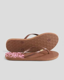Flip Flops*Roxy Viva Printed Thongs Tiramisu