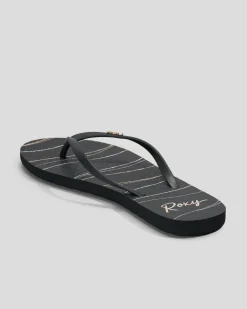 Flip Flops*Roxy Viva Stamp II Thongs Black/gold