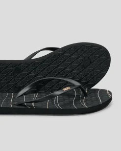 Flip Flops*Roxy Viva Stamp II Thongs Black/gold