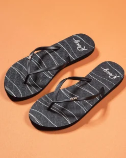 Flip Flops*Roxy Viva Stamp II Thongs Black/gold